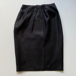Anne Klein Vintage Black Linen wrap Skirt